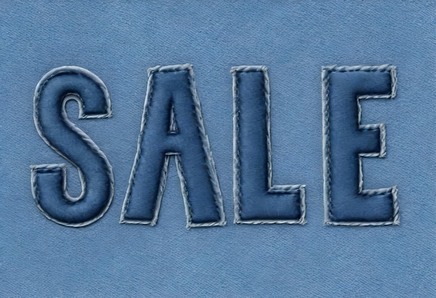 a blue leather jacket with the word sale on it