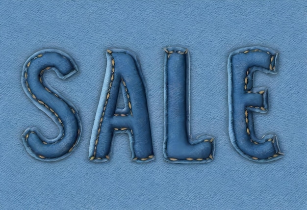 a blue leather sign that says sale on it