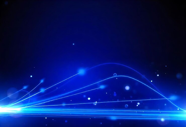 a blue light that is on a black background