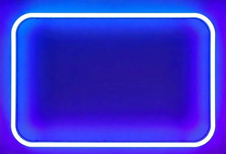 a blue neon sign that says quot the word quot on it