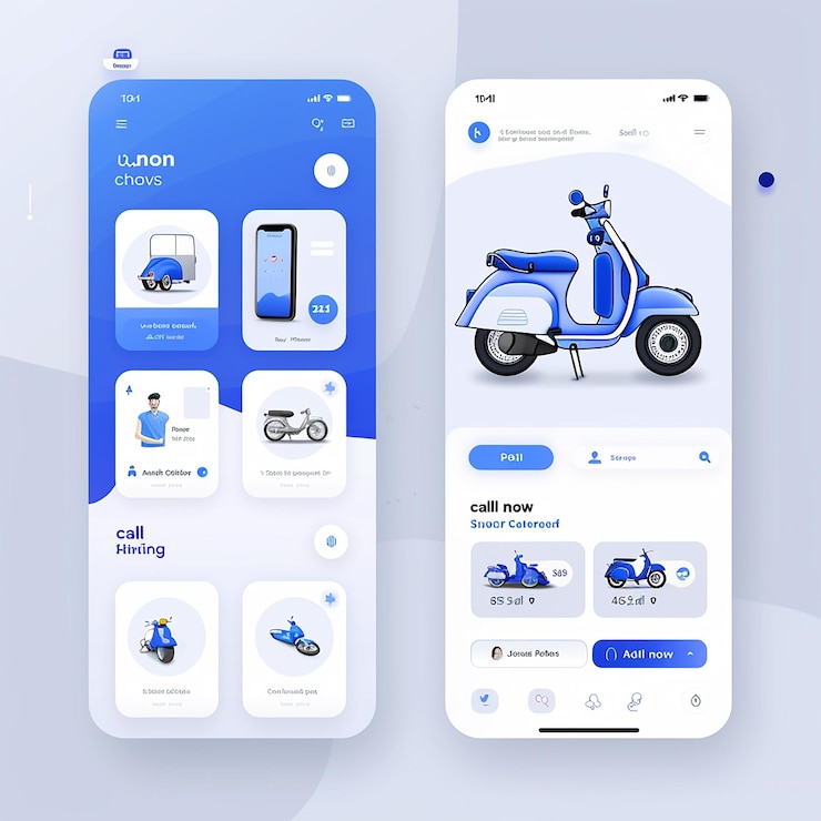 Photo a blue scooter is shown with the word verizon on the screen