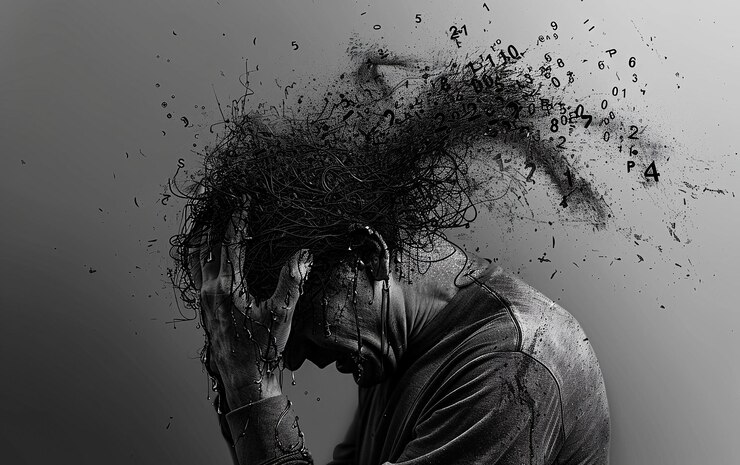 A boy confused stressed thinking Depressed sitting on the floor