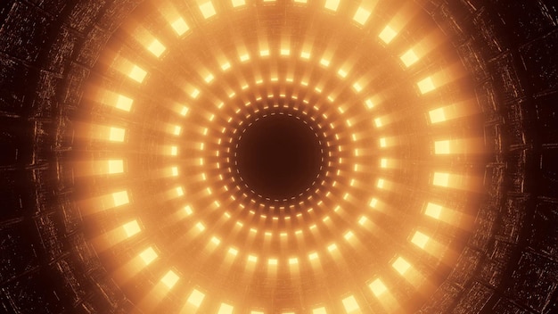 A breathtaking illustration of a futuristic tunnel with neon lights
