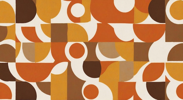 a brown and orange background with a pattern of circles