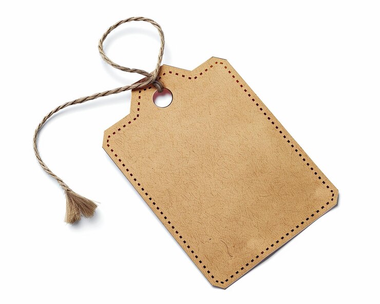 Photo a brown tag with a round hole in the middle