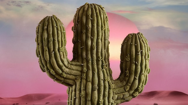 A cactus photo and cacti pot generated by AI