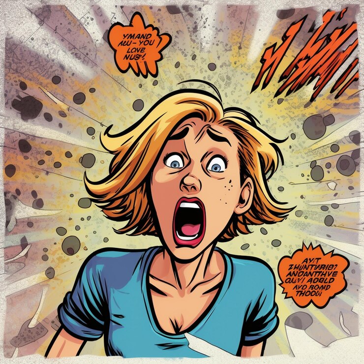 a cartoon of a woman with the word " the word'on it.