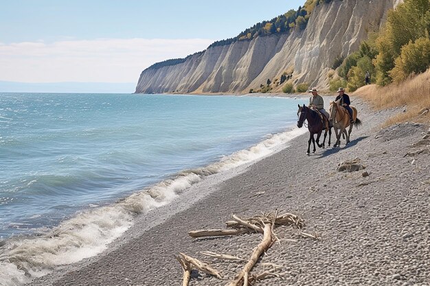 A cavallo lungo la riva