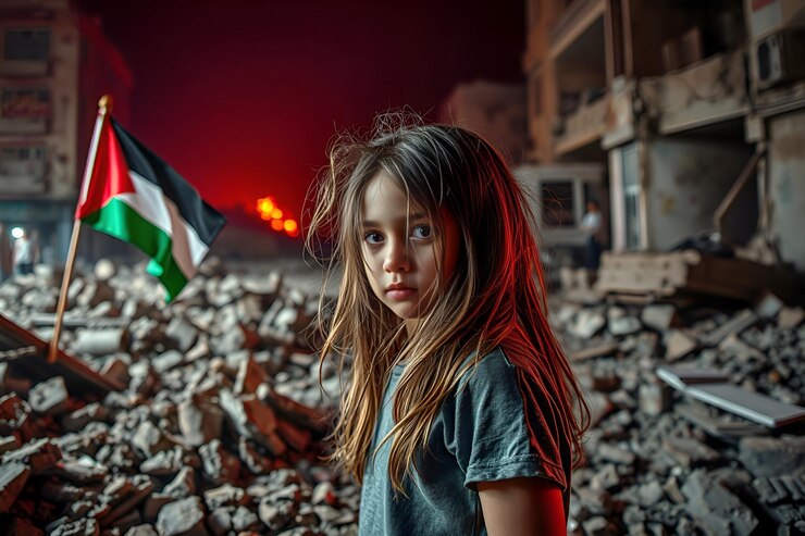 A Child Amidst the Ruins