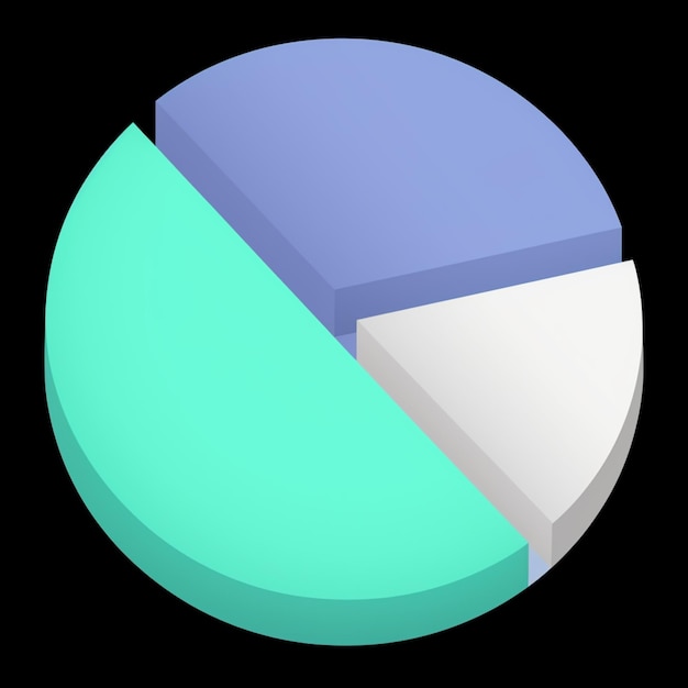 A close up of a pie chart with a blue circle generative ai