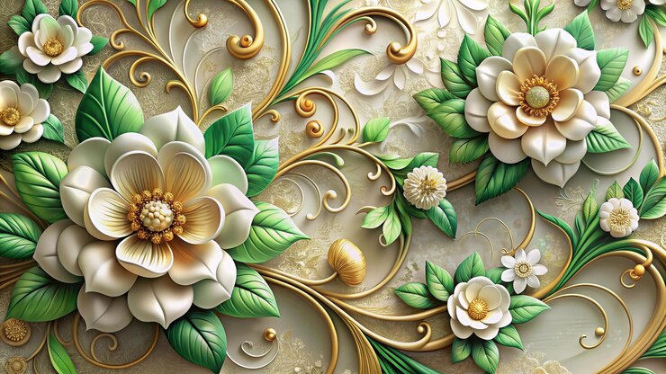 a close up of the floral design on the cover