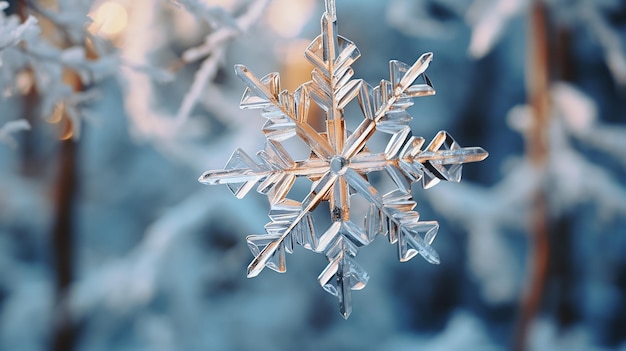 A_closeup_shot_of_a_delicate_glass_snowflake_ornament