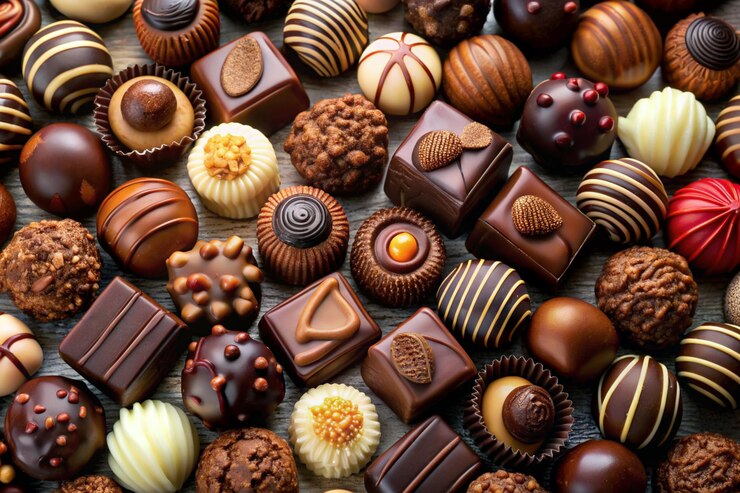 a collection of chocolates including one that has the word quot x quot on it