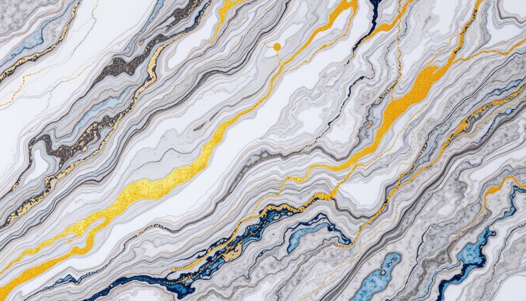 Photo a colorful abstract painting of a black white and yellow abstract background