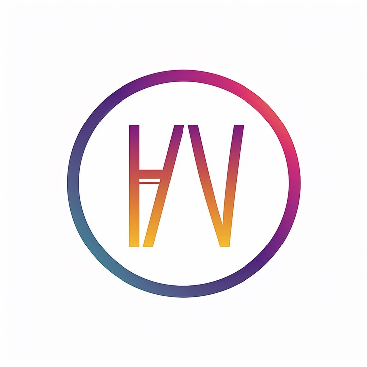 Photo a colorful circle with the letter h in the middle