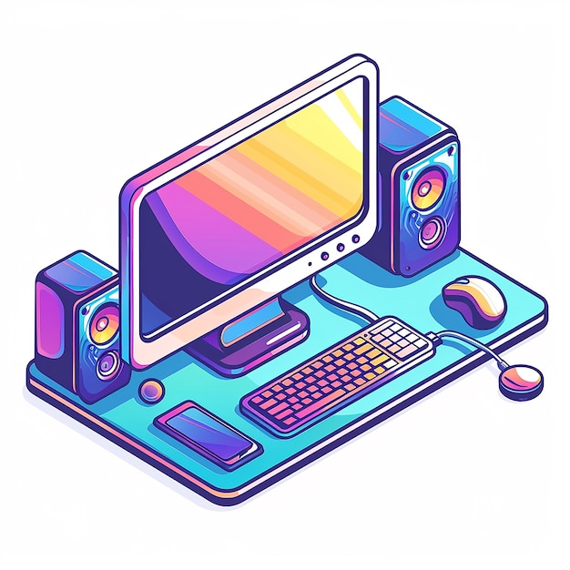 a colorful computer screen with a colorful screen and a colorful screen