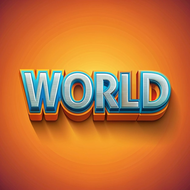 a colorful image of a sign that says world in blue letters