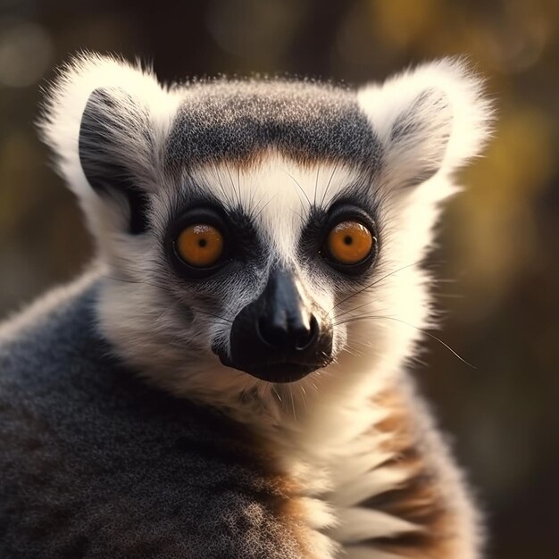 A Cute lemur animal eye focus IA generativa