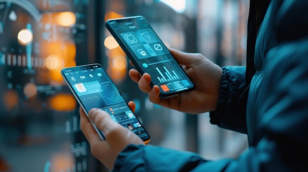 A developer showcasing a newly developed app on a smartphone highlighting userfriendly features