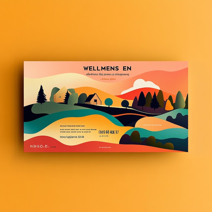 Photo a digital gift voucher for a wellness featuring vibrant colors the background should depict peace