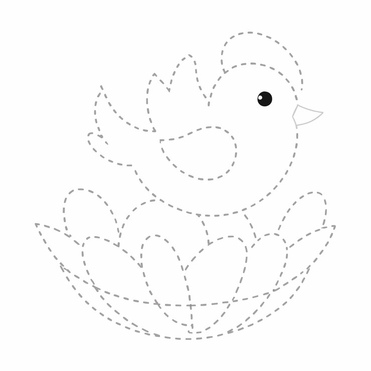 Photo a drawing of a chicken with a line drawn on it