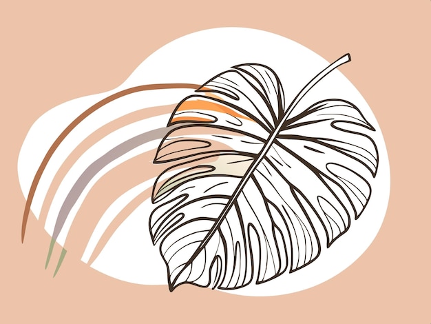 a drawing of a feather with a circle in the background