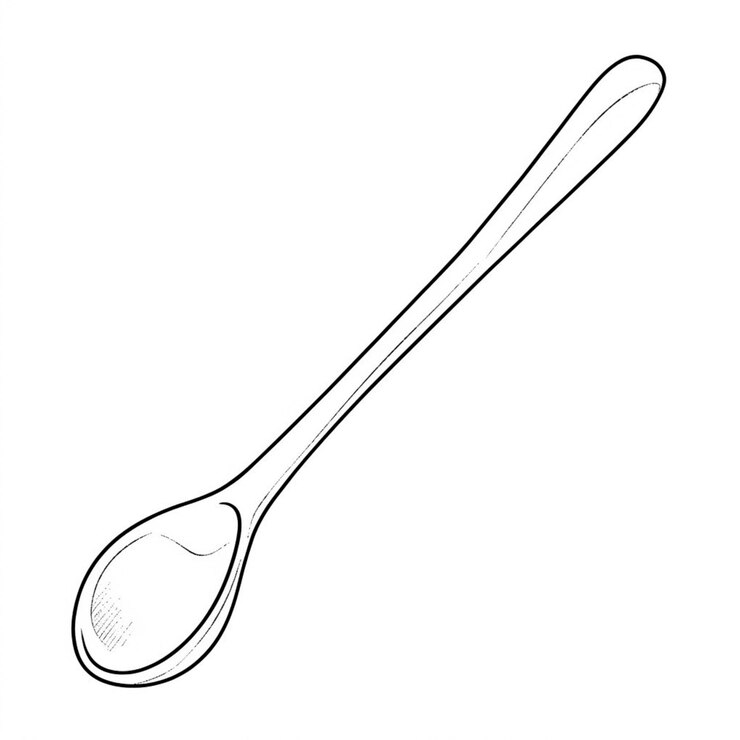 A drawing of a spoon with a long handle generative ai