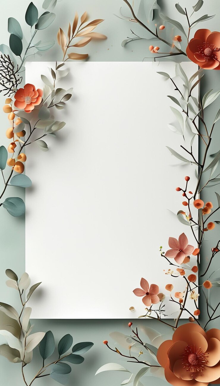 a floral frame with a floral pattern on it