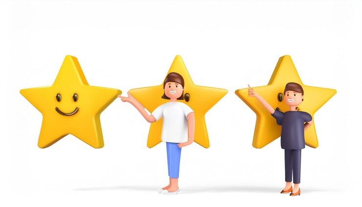 a girl and a girl are standing in front of a star shaped star
