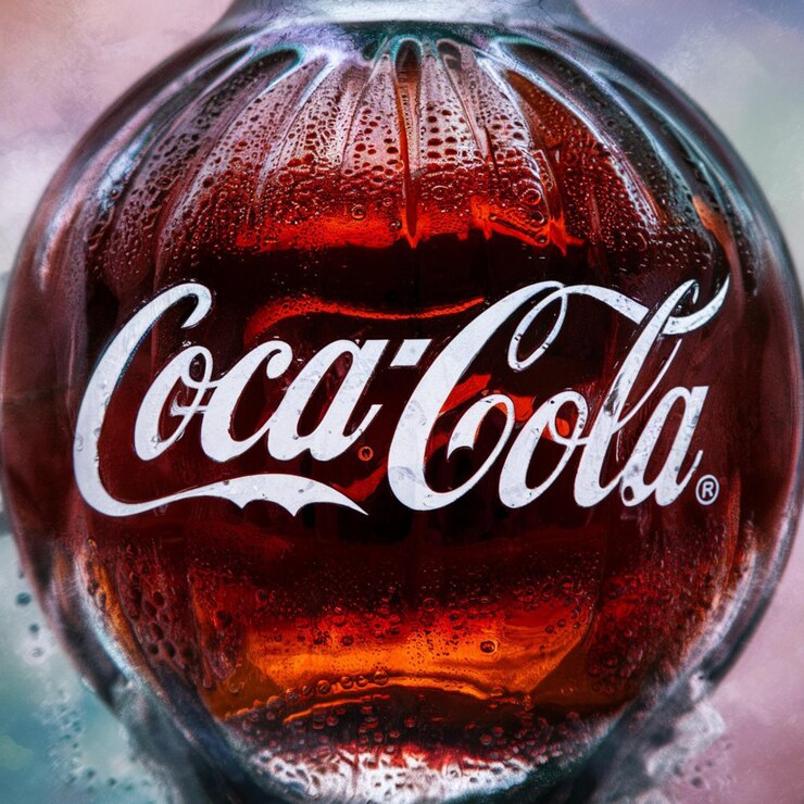 a glass that has coca cola written on it