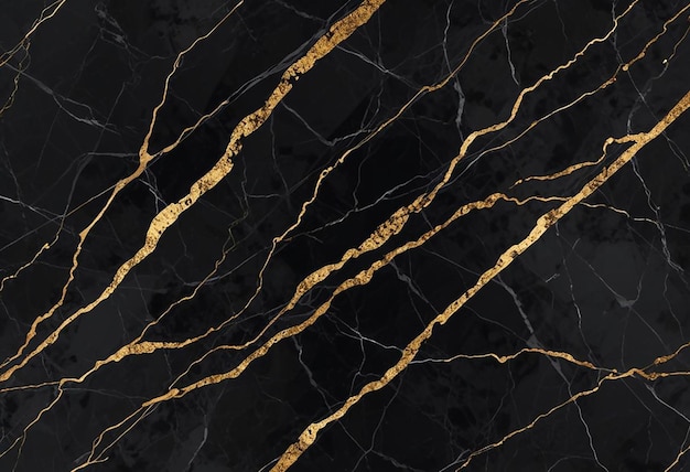 a gold and black marble floor with a black and white pattern