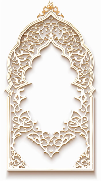 a gold and white design is shown on a white wall