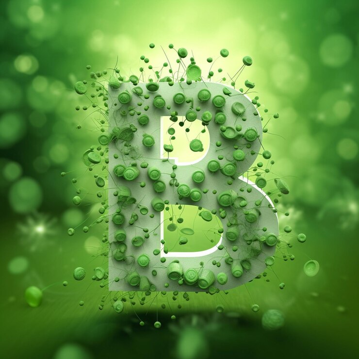 a green background with a number b in the middle of it
