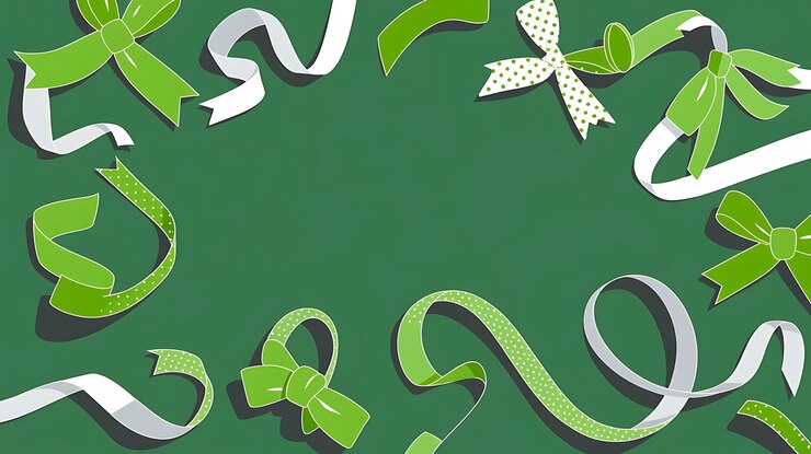 a green background with hearts and hearts with a green backgrou