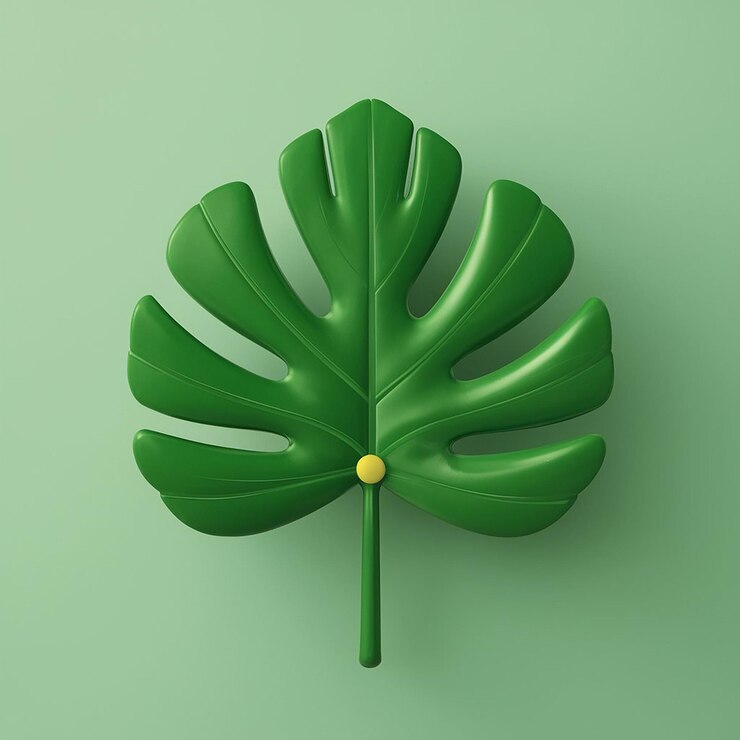 Photo a green leaf with yellow on it is on a green background