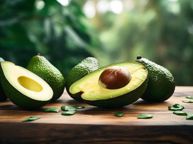 a_halfdescribed_avocado_sits_on_a_wooden_cuttingboard