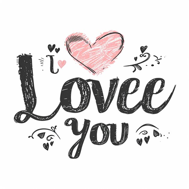 A I love you lettering (Ti voglio bene)