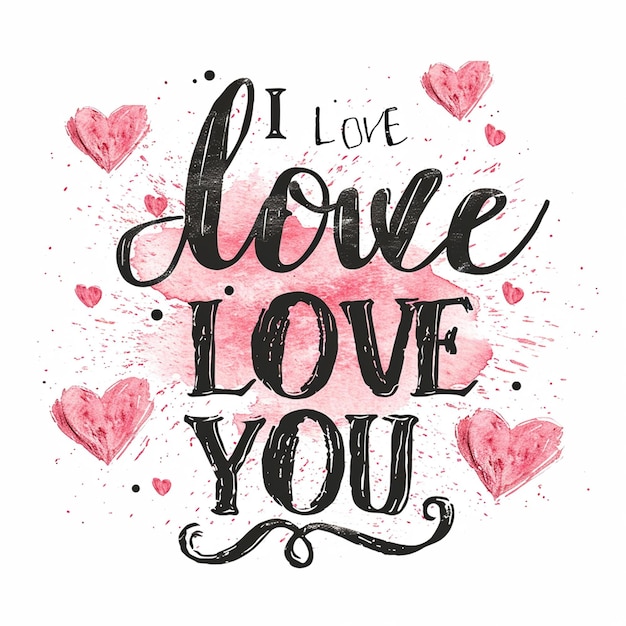 A I love you lettering (Ti voglio bene)