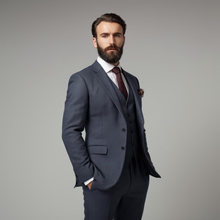 a man in a suit with a shirt that says quot beard quot