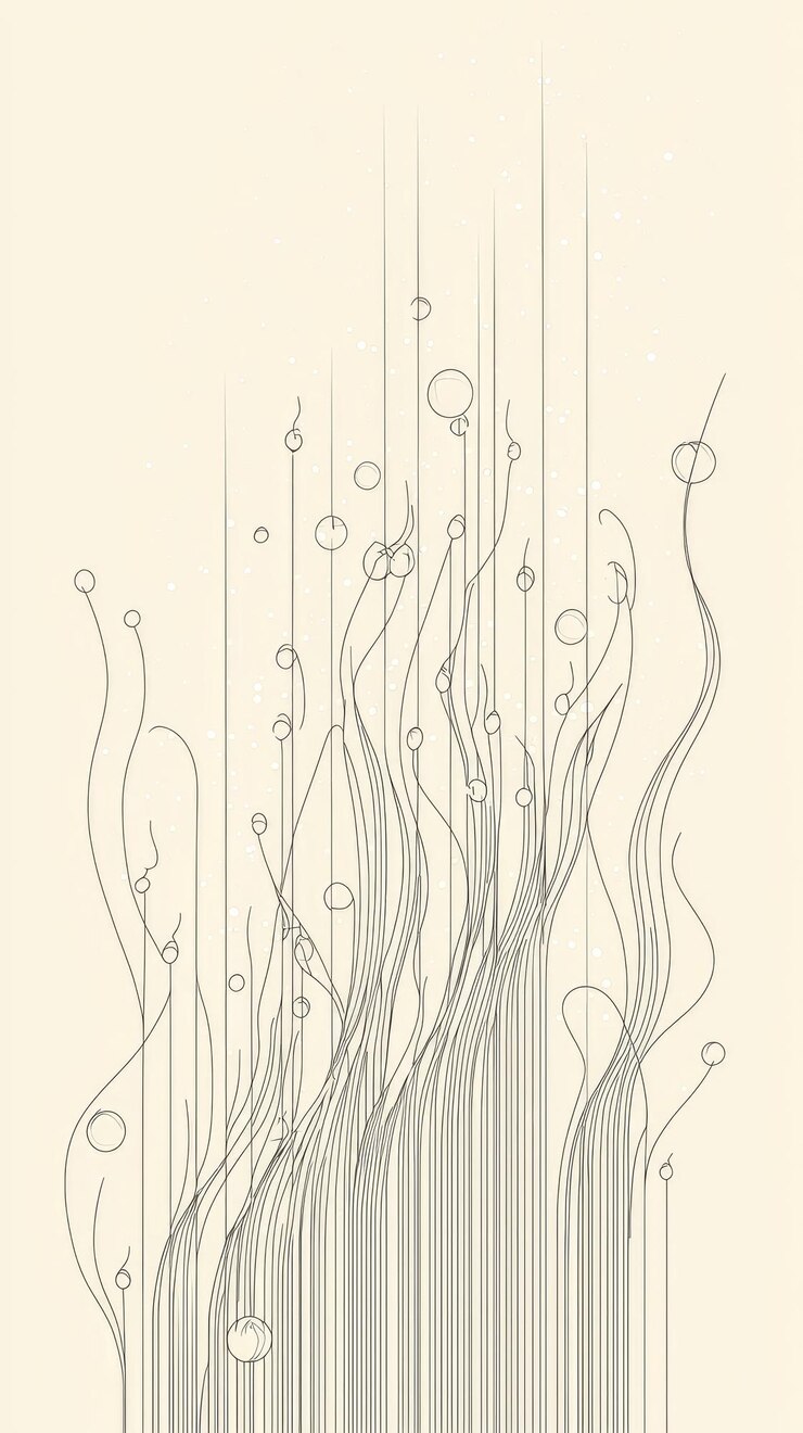 Photo a minimalist dance of lines an abstract art piece featuring delicate swirling lines circles and a light beige background