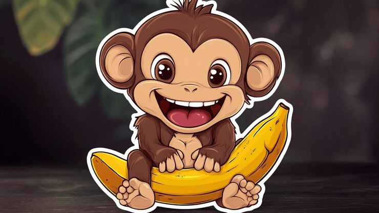 Photo a monkey with a banana on its head