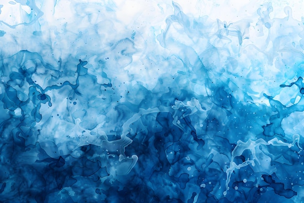 a painting of blue water and blue water