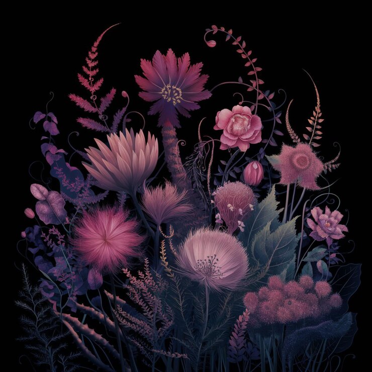 a painting of flowers and plants with the words spring on the bottom