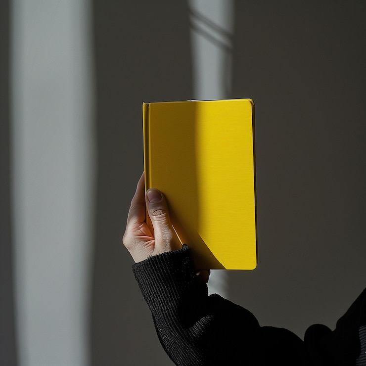 Photo a person holding a yellow book that says quot the word quot on it