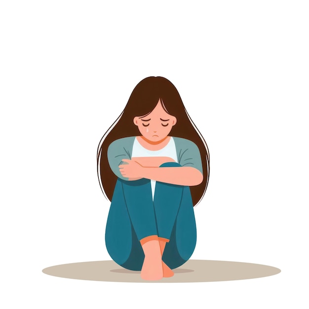 a person seated head bowed in contemplation or sadness in a depressed mood mental health issues
