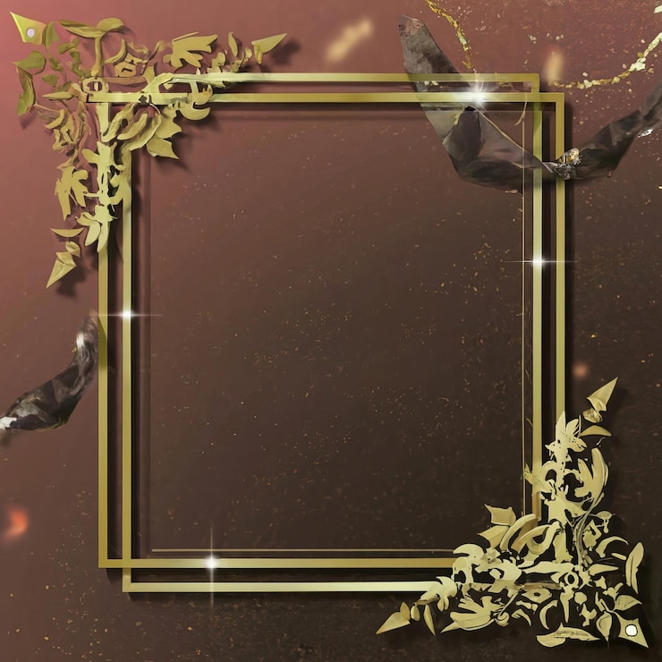 Photo a picture of a gold frame with a picture of a butterfly on it