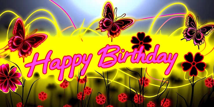 Photo a picture of a yellow background with a butterfly and flowers