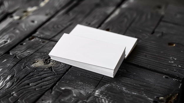 a piece of paper is laying on a table with a white card on it