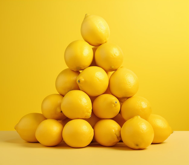 a_pile_of_lemons_on_yellow_background