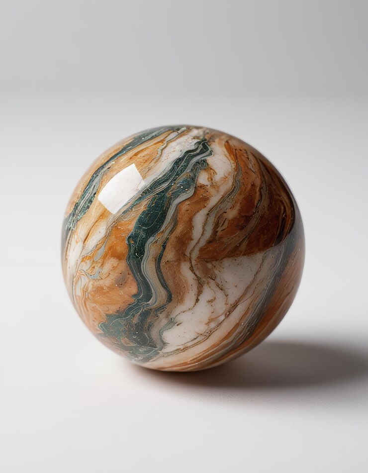 a planet with a green and brown pattern on it